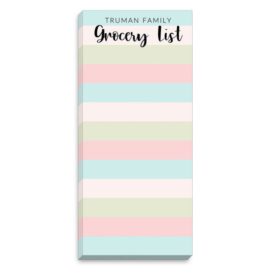 Colorful Stripes Grocery List Notepad